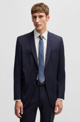 Silk tie with jacquard-woven pattern, Light Blue