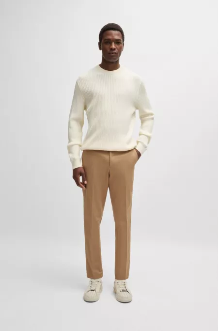 Slim-fit trousers in cotton, cashmere and stretch