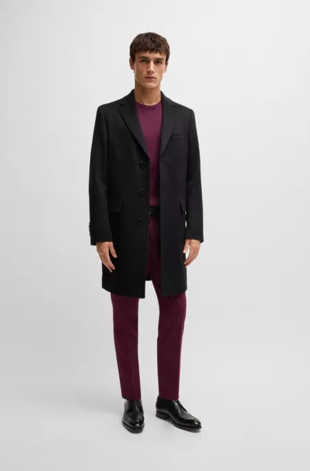 Slim-fit trousers in cotton, cashmere and stretch