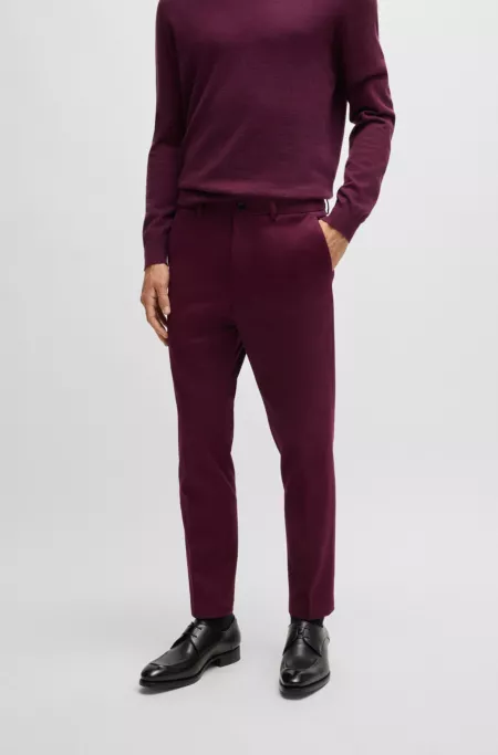 Slim-fit trousers in cotton, cashmere and stretch
