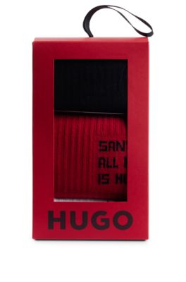 Three-pack of short socks in cotton, Patterned