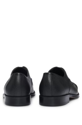 Grained-leather Derby shoes with anti-slip sole, Black