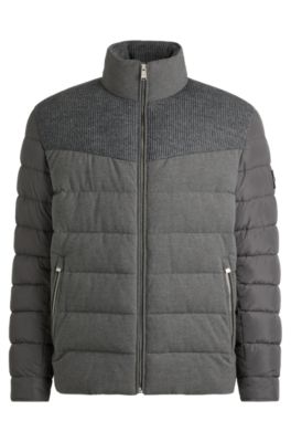 Hugo Boss Water-repellent Jacket In Mixed Materials In Grey