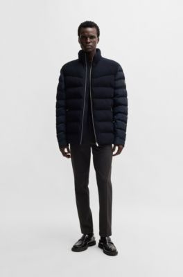 Water-repellent jacket in mixed materials, Dark Blue