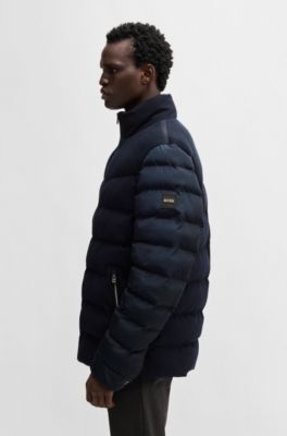 Water-repellent jacket in mixed materials, Dark Blue