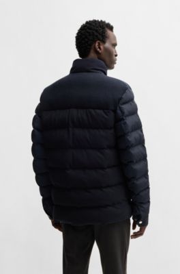Water-repellent jacket in mixed materials, Dark Blue