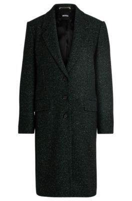Hugo Boss Formal Coat With Micro Structure In Patterned