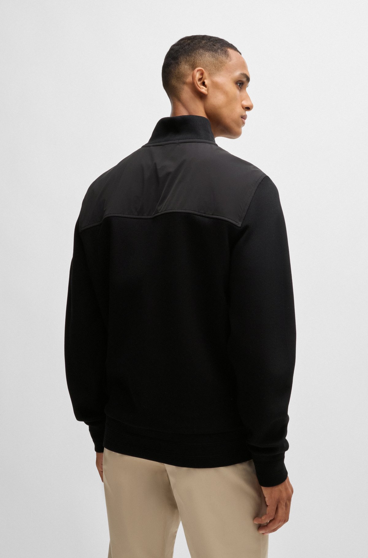 BOSS - Mercerized-cotton regular-fit sweatshirt with logo BOSS - Mercerized-cotton regular-fit sweatshirt with logo