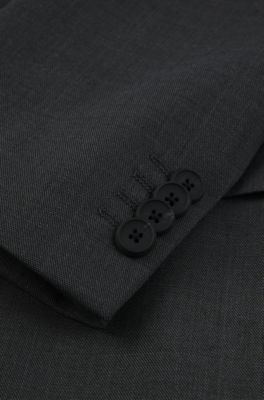 Traje slim fit en pa&ntilde;o el&aacute;stico jaspeado tipo piel de tibur&oacute;n, Gris