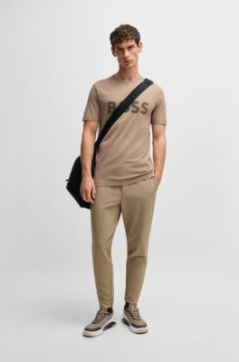 Camiseta de punto de algod&oacute;n con logo estampado con efecto de espejo, Cal