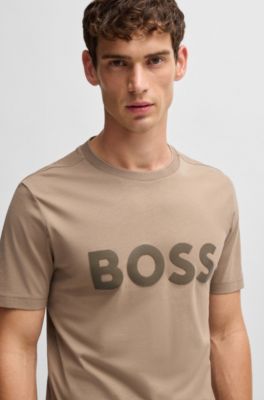 Camiseta de punto de algod&oacute;n con logo estampado con efecto de espejo, Cal