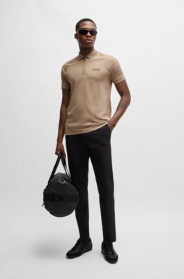 Polo de punto de algod&oacute;n con logo de efecto espejo, Cal