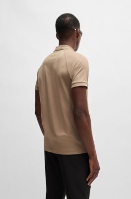 Polo de punto de algod&oacute;n con logo de efecto espejo, Cal