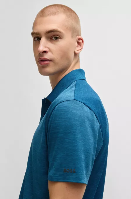 Quick-dry stretch-jersey polo shirt with logo detail