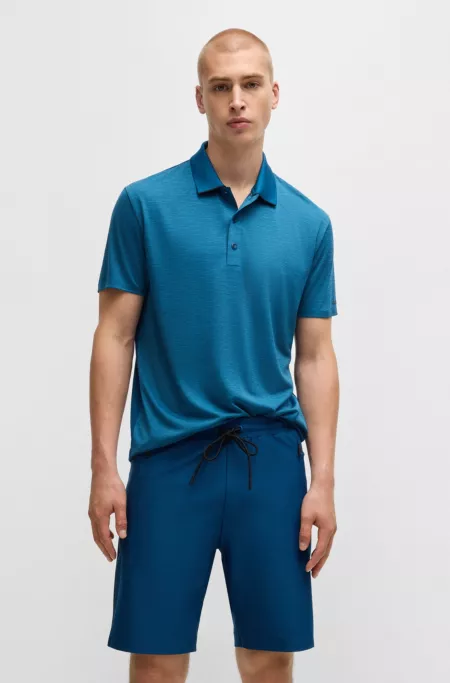 Quick-dry stretch-jersey polo shirt with logo detail