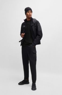 Camiseta relaxed fit de punto de algod&oacute;n con dise&ntilde;o de temporada, Negro