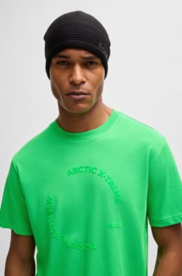 Cotton-jersey relaxed-fit T-shirt with seasonal artwork, Light Green