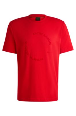 Cotton-jersey relaxed-fit T-shirt with seasonal artwork, Light Red