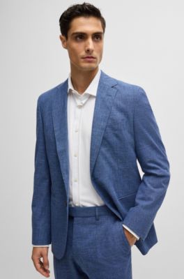 Camisa slim fit en punto de algod&oacute;n el&aacute;stico, Blanco