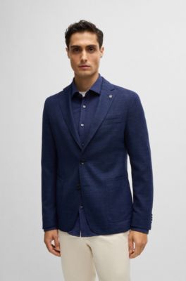 Slim-fit shirt in stretch-cotton jersey, Dark Blue