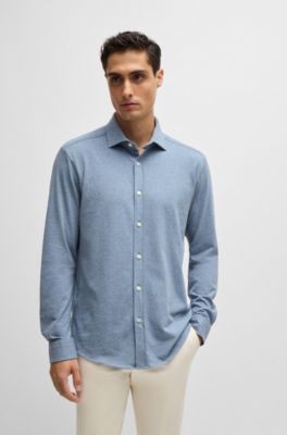 Slim-fit shirt stretch-cotton jersey