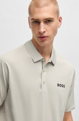 Polo Slim BOSS&nbsp;x&nbsp;Matteo Berrettini avec protection anti-UV, Beige clair