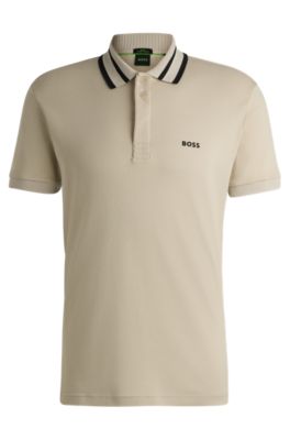 Interlock-cotton polo shirt with logo detail