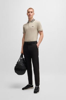 Interlock-cotton polo shirt with logo detail