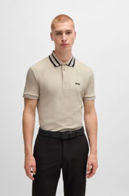 Interlock-cotton polo shirt with logo detail