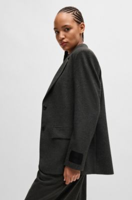 Regular-fit jacket in melange stretch fabric, Dark Grey