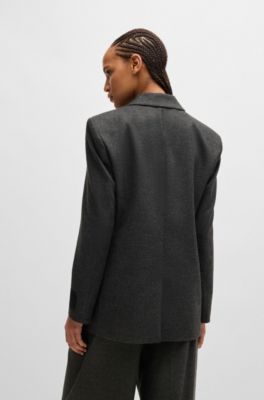 Regular-fit jacket in melange stretch fabric, Dark Grey