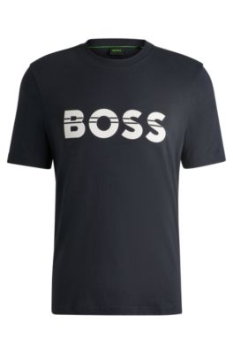 BOSS - Cotton-jersey regular-fit T-shirt with logo artwork