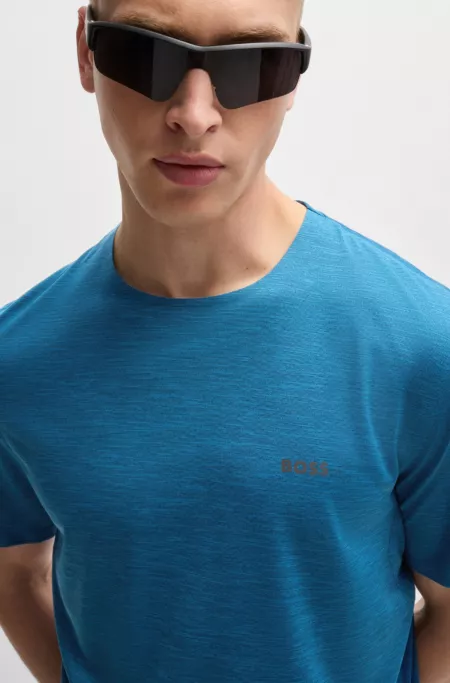 Quick-dry stretch-jersey T-shirt with decorative reflective artwork