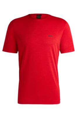 BOSS - Quick-dry stretch-jersey T-shirt with decorative