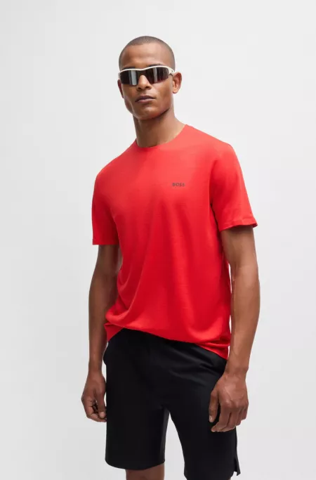 Quick-dry stretch-jersey T-shirt with decorative reflective artwork