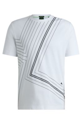 BOSS - Interlock-cotton regular-fit T-shirt with fineline