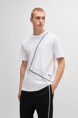 Interlock-cotton regular-fit T-shirt with fineline artwork