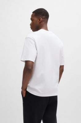 Relaxed-fit T-shirt in interlock cotton with gloss artwork, White