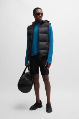 Slim-fit long-sleeved T-shirt in temperature-regulating fabric, Light Blue