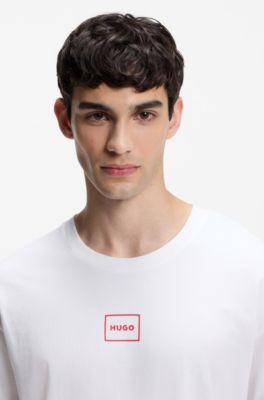 Logo-print T-shirt in stretch cotton, White