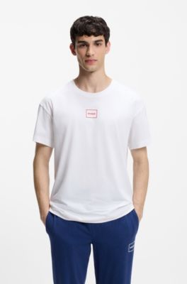 Logo-print T-shirt in stretch cotton, White