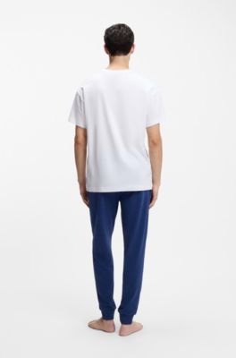 Logo-print T-shirt in stretch cotton, White