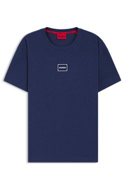 Stretch-cotton T-shirt with graphic logo print
