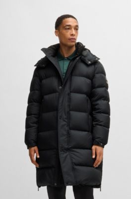 HUGOBOSS ダウンジャケット52 ブラック BOSS - Water-repellent down parka with detachable hood - Black