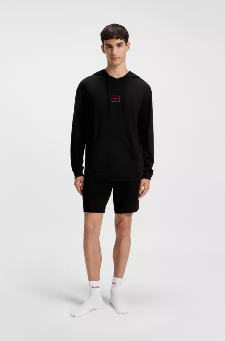 Logo-print hoodie in stretch cotton