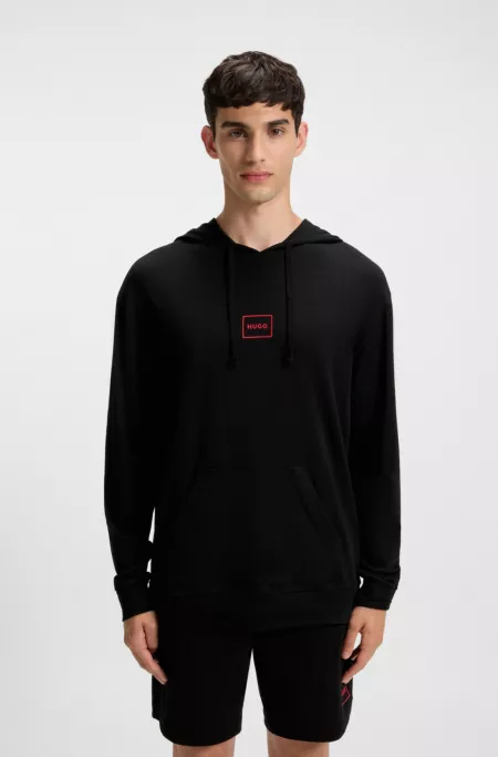Logo-print hoodie in stretch cotton