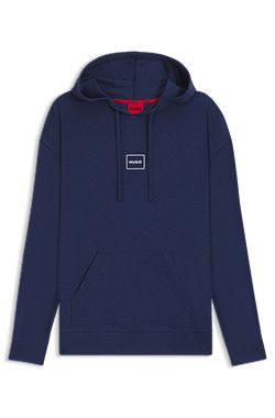 Stretch-cotton hoodie with logo print