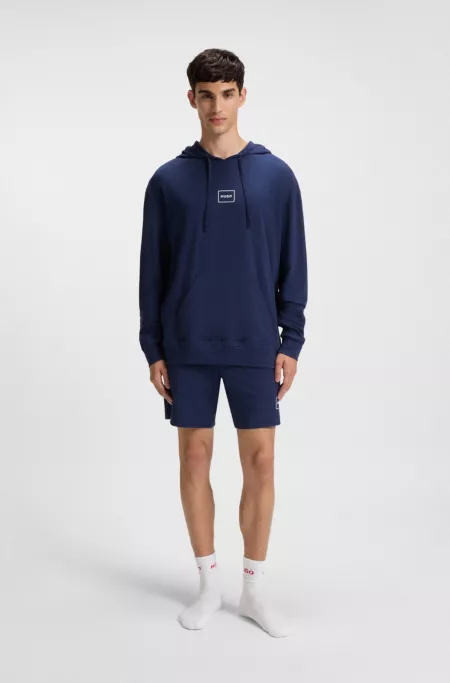 Logo-print hoodie in stretch cotton