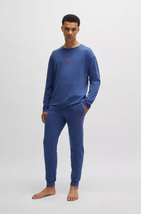 Logo-print tracksuit bottoms in stretch cotton