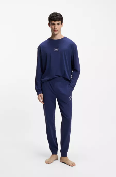 Logo-print tracksuit bottoms in stretch cotton